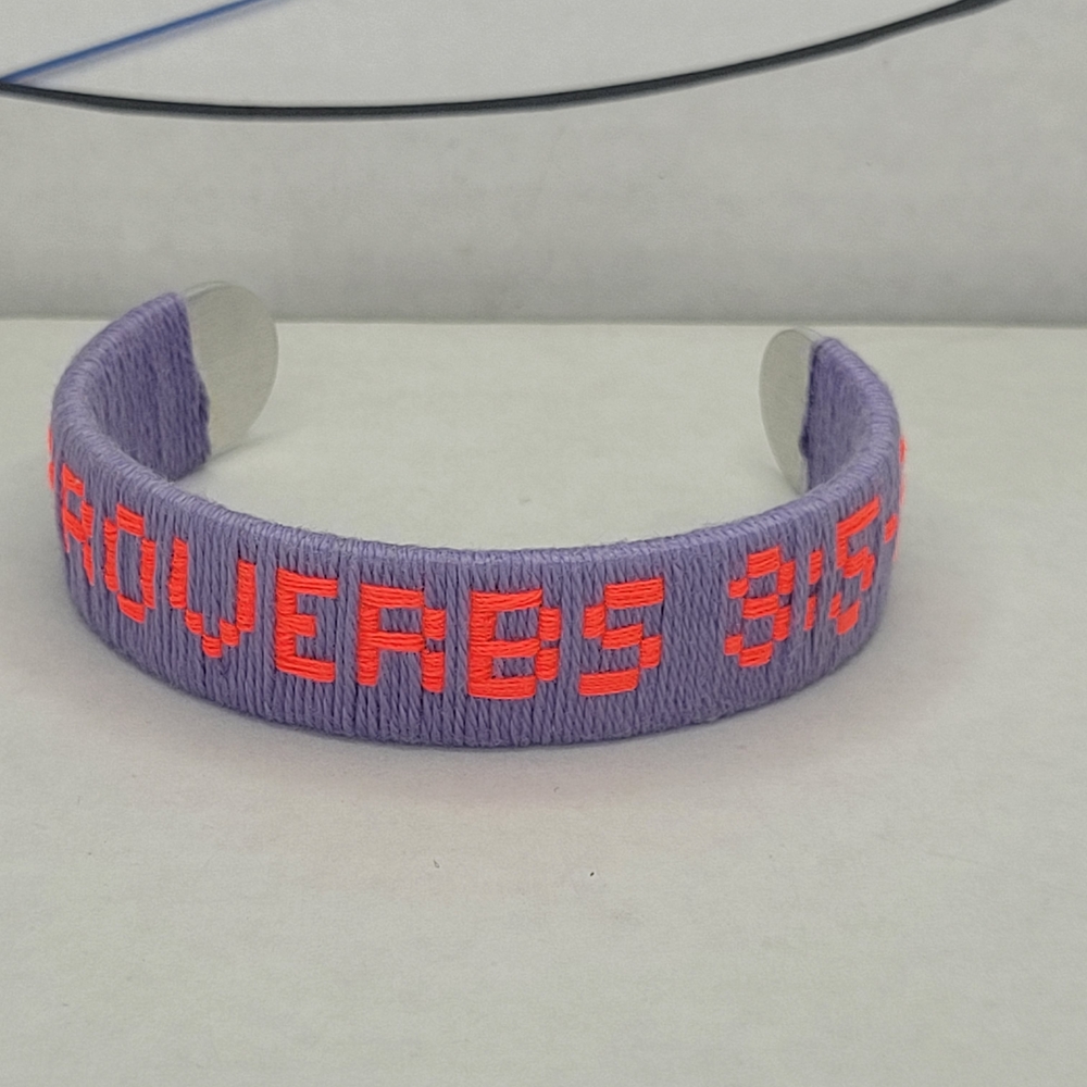 Handmade Scripture Embroidered Bracelet - Picture 5 of 11